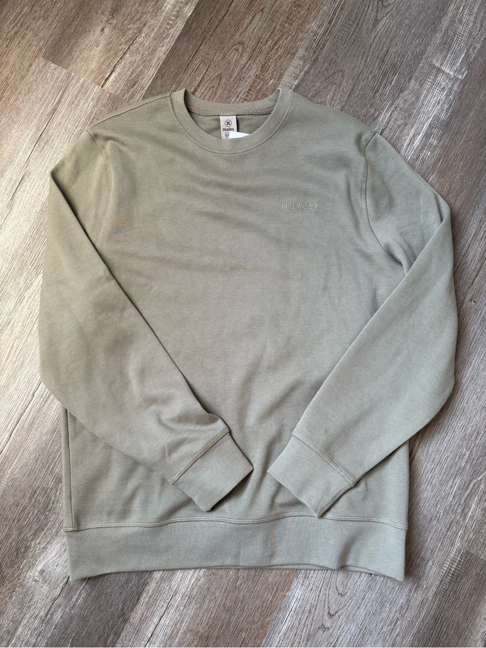 NWT Hurley Pullover Crewneck Sweatshirt Sage Green Cotton Size S Unisex